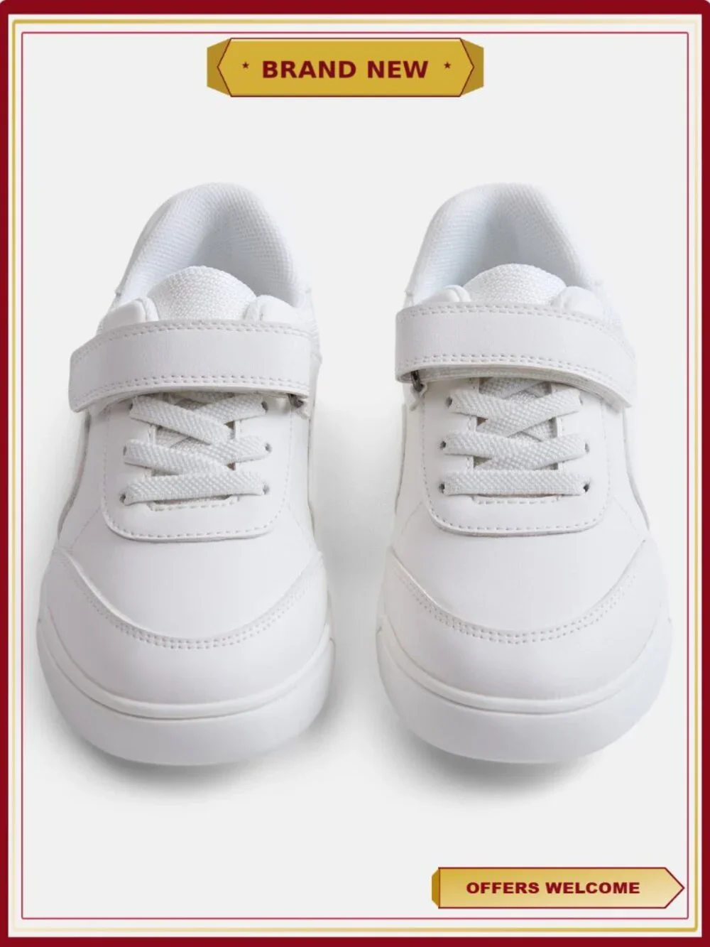 Toddler Boys Uniform Sneakers - Memory Foam Lace-Up School Shoes